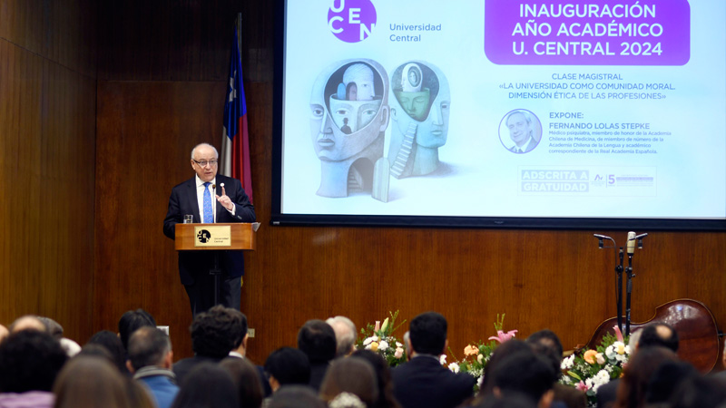 U. Central inauguró su año académico 2024 con una clase magistral del doctor Fernando Lolas